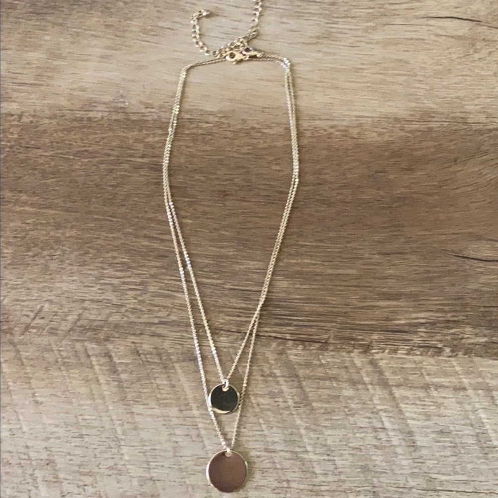 Multi-Strand Gold Disc Necklace